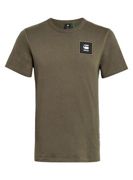 T-Shirt Logo G-Star Badge Vert pour Homme