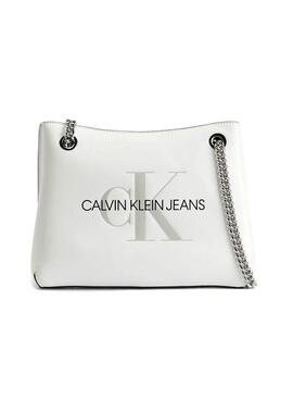 Sac à main Calvin Klein Épaule Brillant Blanc Femme