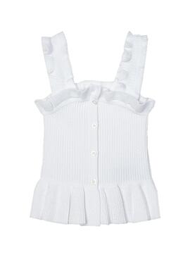 Top Mayoral Canalé Ecofriends Blanc pour Fille