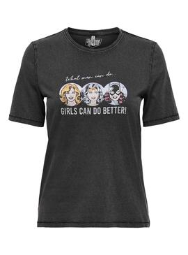 T-Shirt Only Justice Ligue Noire pour Femme
