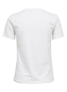 T-Shirt Only Faye Life Blanc pour Femme