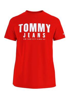 T-Shirt Tommy Jeans Center Chest Rouge pour Homme