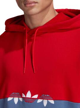 Sweat Adidas Sliced Trefoil Rouge pour Homme