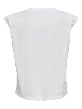 T-Shirt Only Amy Padded Blanc pour Femme