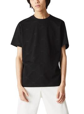 T-Shirt Lacoste Live Monogram Noire pour Homme