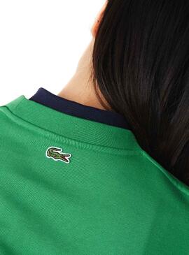Sweat Lacoste logo Brodé Vert pour Homme