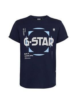 T-Shirt G-Star Lash Graphic Bleu marine Homme