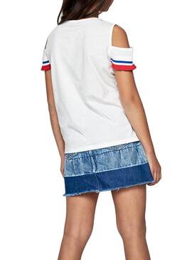T-Shirt Pepe Jeans Kim Blanc pour Fille