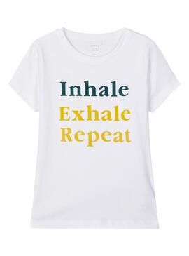 T-Shirt Name It Exhale Blanc pour Fille