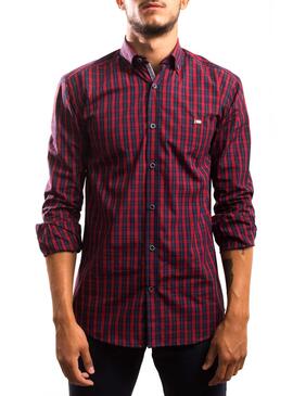 Chemise Klout Cadres Rouge et Bleu pour Homme