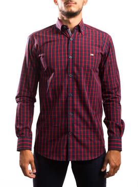 Chemise Klout Cadres Rouge et Bleu pour Homme