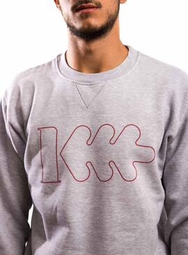Sweat Logo Klout Gris pour Homme