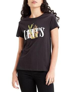 T-Shirt Levis Cactus 90S Serif Logo Noire Femme