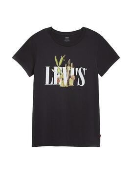T-Shirt Levis Cactus 90S Serif Logo Noire Femme