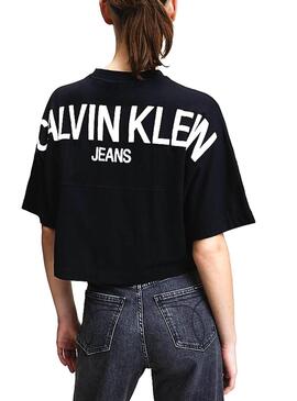 T-Shirt Clavin klein Jeans Logo arrière Noire Femme