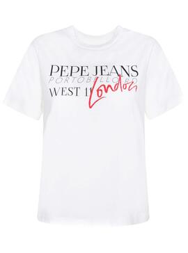 T-Shirt Pepe Jeans Anette Blanc pour Femme