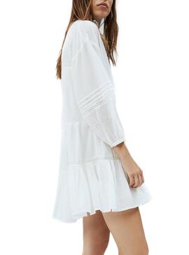 Robe Pepe Jeans Amada Blanc pour Femme