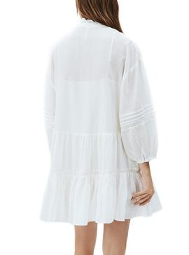 Robe Pepe Jeans Amada Blanc pour Femme