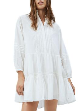 Robe Pepe Jeans Amada Blanc pour Femme