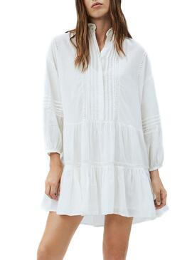 Robe Pepe Jeans Amada Blanc pour Femme