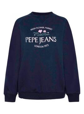 Sweat Pepe Jeans Bindy Marin pour Femme