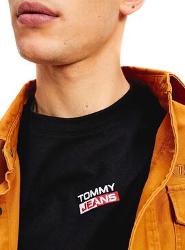 T-Shirt Tommy Jeans Small Logo Noire pour Homme