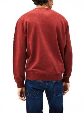 Sweat Pepe Jeans Isidro Grenat pour Homme