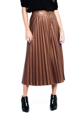 Jupe Only Anina Midi Camel pour Femme