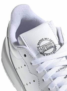 Baskets Adidas Supercourt Junior Cuir Blanc