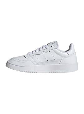 Baskets Adidas Supercourt Junior Cuir Blanc