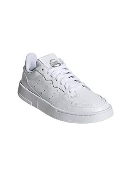 Baskets Adidas Supercourt Junior Cuir Blanc