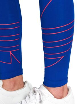 Leggings Adidas Large Logo Bleu pour Femme