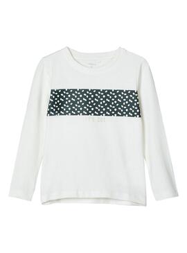 T-Shirt Name It Dotti Blanc pour Fille