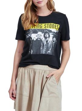 T-Shirt Vila Rolling Stones Noir pour Femme