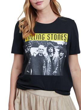 T-Shirt Vila Rolling Stones Noir pour Femme