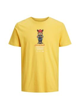 T-Shirt Jack and Jones Chien Jaune pour Homme