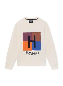 Sweat Hackett Print Blanc pour Garçon