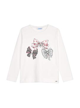 T-Shirt Mayoral Noeuds Blanc pour Fille