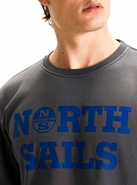 Sweat North Sails Brand Gris pour Homme