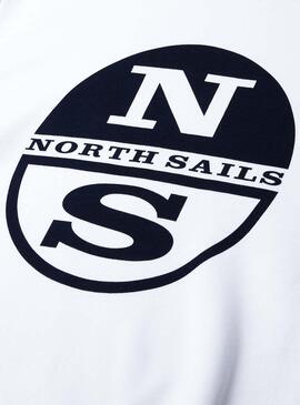 Sweat North Sails Round Neck Blanc pour Homme