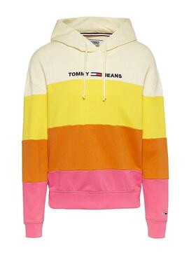 Sweat Tommy Jeans Rayures Multicolore pour Femme