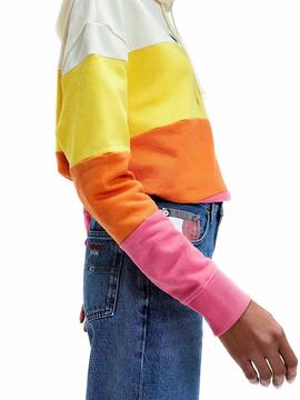 Sweat Tommy Jeans Rayures Multicolore pour Femme