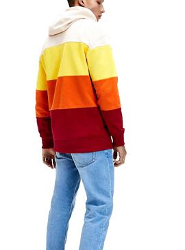 Sweat Tommy Jeans Half Zip Colorblock Homme