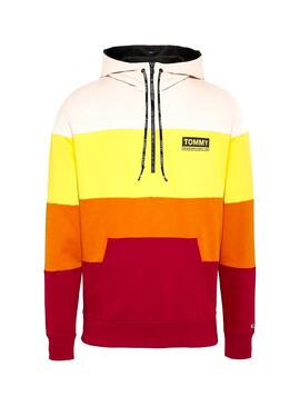 Sweat Tommy Jeans Half Zip Colorblock Homme