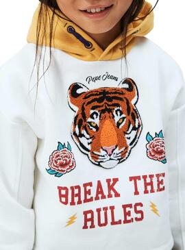 Sweat Pepe Jeans Jane Blanc pour Fille