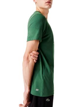 T-Shirt Lacoste Geometric Vert pour Homme