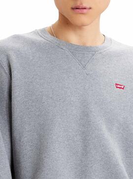 Sweat Levis Basic Crew gris pour Homme