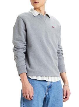 Sweat Levis Basic Crew gris pour Homme