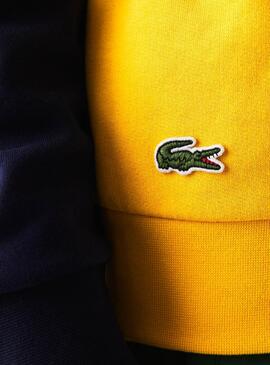 Sweat Lacoste Block Jaune pour Homme