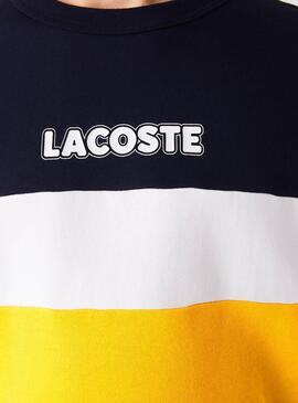 Sweat Lacoste Block Jaune pour Homme